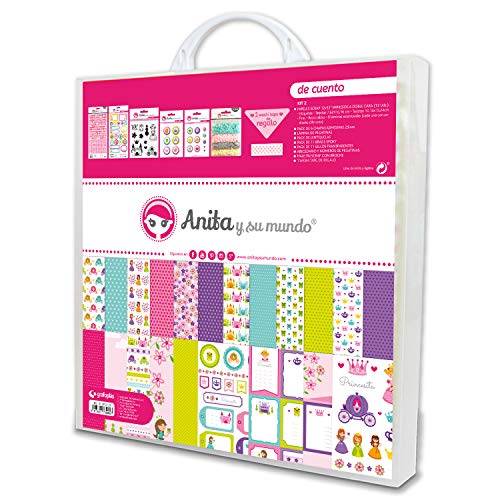 Anita y Su Mundo 37080703 Colección De Cuento Set für Scrapbooking (Papier, Bleche, Brads Epoxy, Stempel, ABC-Aufkleber), bunt, 30.5 x 30.5 cm von Anita y Su Mundo