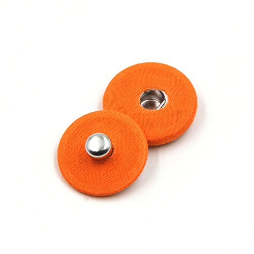 Große Schnellverschlüsse aus Metall/Kupfer, Druckknopf umwickelt mit Stoff, DIY Nähzubehör, 10 Stück, Orange, 25 mm von Anjing