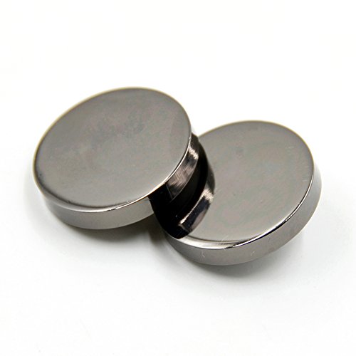 Nähen flach Metall Button Shirt Coat Anzug Schnalle Knöpfen, schwarz, 15 mm 10pcs von Anjing