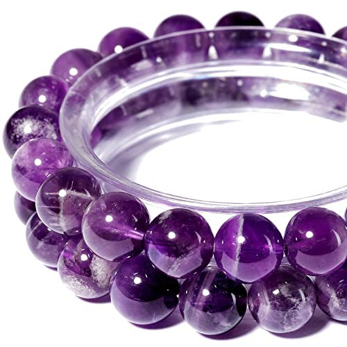 4MM Naturstein-Perlen, Rund, Lose Perlen, Edelstein für die Schmuckherstellung Mit Kristall-Stretch-Schnur (Baumwoll Amethyst, 90 Stück) von Anjpuy