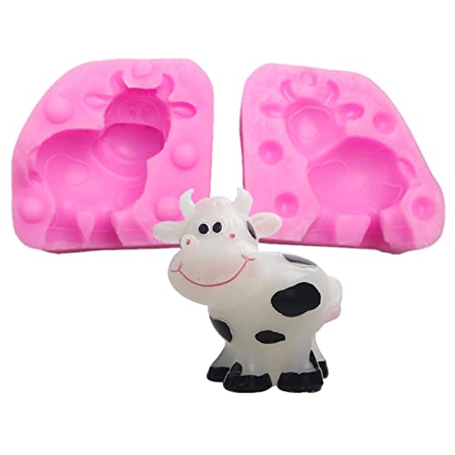 Mini-Größe Kuh Kalb Silikon Seife Kerze Form Fondant Schokolade Süßigkeiten Kuchen Polymer Ton Silikon Form für Bauernhof Tier Party Kuchen Dekoration, Babyparty von Anktily