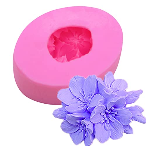 Pflaumenbossom Blume Silikon Seife Form Kerze Form Fondant Schokolade Süßigkeiten Kuchen Dekorieren Form Harz Ton Backen Gebäck Werkzeuge von Anktily