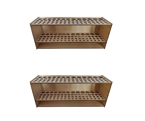 Anloximt 2Pack Pinselhalter aus Holz 67 Löcher Schreibtischständer Pinsel-Organizer Pinselhalter Organizer Pinselregal für Bleistifte, Stifte, Pinsel von Anloximt