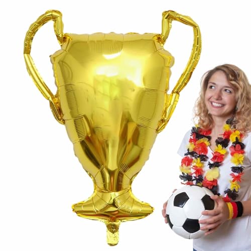 Anloximt Meisterschaftsballons, aufblasbare Trophäe - Dekorative aufblasbare Trophäenprop Aluminiumfolie Ballon,Schöne Fußballparty liefert Hausdekorationen für den Innengebrauch von Anloximt