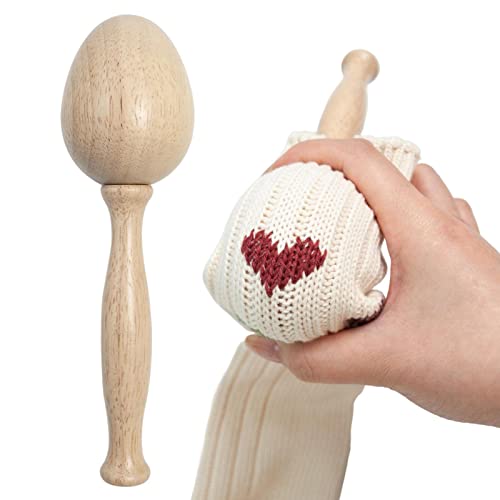 Anloximt Stopfei-Kit - Stopfwolle Easy Grip | Stopfgarn-Ei-Set aus Holz, Flicken, Mischfarben, Fäden, Nähwerkzeug für Frauen von Anloximt