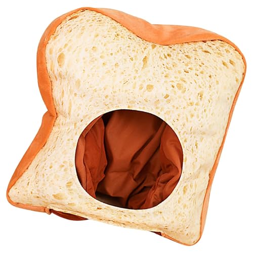 Anloximt Toast Plüschmütze,Lustige Plüschmütze - Plüsch Toast Maskerade Cosplay Kopfbedeckung | 35 cm großer, mit Brot gefüllter Hut, Cosplay-Partys, Fotoautomaten-Requisiten für Erwachsene und Kinder von Anloximt