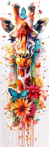 Malen Nach Zahlen Erwachsene Giraffe Malen Nach Zahlen Tier Paint by Numbers Anfänger Kinder,DIY Handgemalt Ölgemälde Leinwand Kits mit Pinseln Acrylfarben Bastelset,Home Deko,Frauen Geschenk 60x180cm von Anmiong