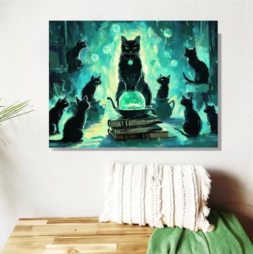 Malen Nach Zahlen Erwachsene Groß 120x90cm, Katze Malen Nach Zahlen Tier DIY Handgemalt Ölgemälde Leinwand Paint by Numbers Kit Mit Pinseln und Acrylfarbe Geschenke für Frauen (Mit Rahmen ) M-379 von Anmiong