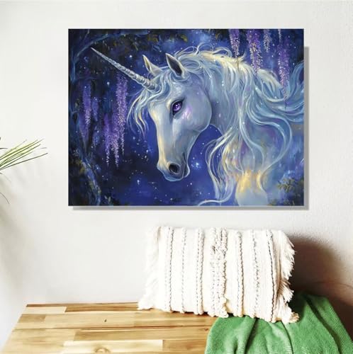 Malen Nach Zahlen Erwachsene Groß 120x90cm, Pferd Malen Nach Zahlen Einhorn DIY Handgemalt Ölgemälde Leinwand Paint by Numbers Kit Mit Pinseln und Acrylfarbe Geschenke für Frauen (Mit Rahmen ) M-361 von Anmiong