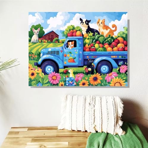 Malen Nach Zahlen ab 7 8 9 Jahre Mädchen,Tier Malen Nach Zahlen Erwachsene Kinder und Anfänger,60x80cm Malen-Nach-Zahlen Blume Faltenfreie Leinwand Ölgemälde Kit, kreatives Geschenk (Mit Rahmen ) M-81 von Anmiong