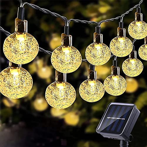 Anmossi Solarlampen für Außen, Solar Lichterkette Aussen,11M 60 LEDs Lichterkette,Warmweiß,8 Modi,Wasserdicht Außen Kugeln Lichterkette für Balkon,Garten,Bäume,Hochzeiten,Partys,Terrasse von Anmossi