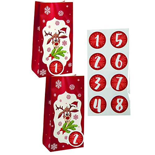 Annastore Adventskalender zum Selbst Befüllen - 20 x 10 x 6 cm Adventskalender zum Befüllen - Adventstüten - Papiertüten für Adventskalender von Annastore