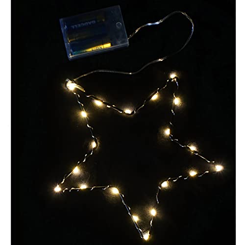 Annastore LED Weihnachtsstern Beleuchtung - warmweiß mit Timer - batteriebetrieben in verschiedene Größen LED Stern zum Hängen Größe 20 cm / 20 LED von Annastore