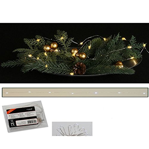 Annastore Lichterkette aus Kupferdraht, 20 x LEDs gelb, Batteriefach L 180 cm von Annastore