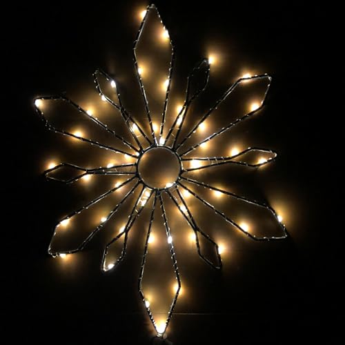 LED Metall "Schneeflocke" 50 Led - 36 x 30 cm mit Timer/auch für Outdoor/Batteriebetrieben - LED Stimmungsbeleuchtung Weihnachten von Annastore