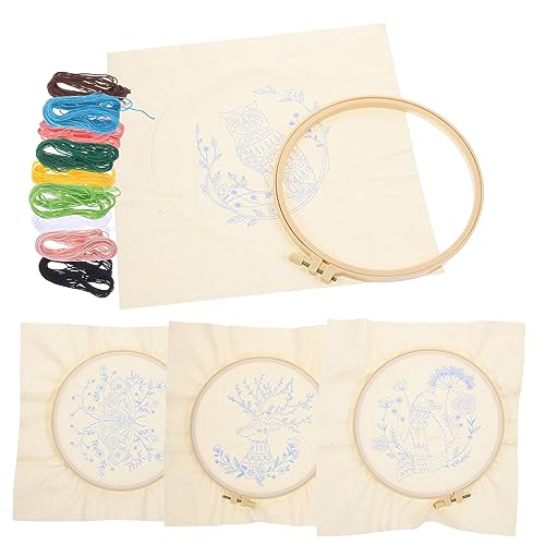 4 Sätze Stickmaterialpaket handgefertigter Projektbausatz Material zum Sticken embroidery kit embroidery set Kreuzstichpackungen für Erwachsene Nähpaket für Anfänger Kreuzstich-Set Anneome von Anneome