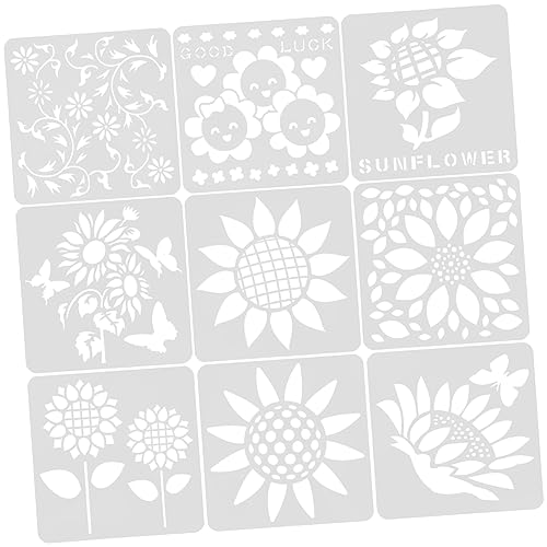 9st Sonnenblumen-hohlschablone Blumenschablone Kunst Schablonen Ausgehöhlte Malschablonen Sonnenblumen-schablonen Zum Malen Schablonen-mandala Weiß Das Haustier Anneome von Anneome