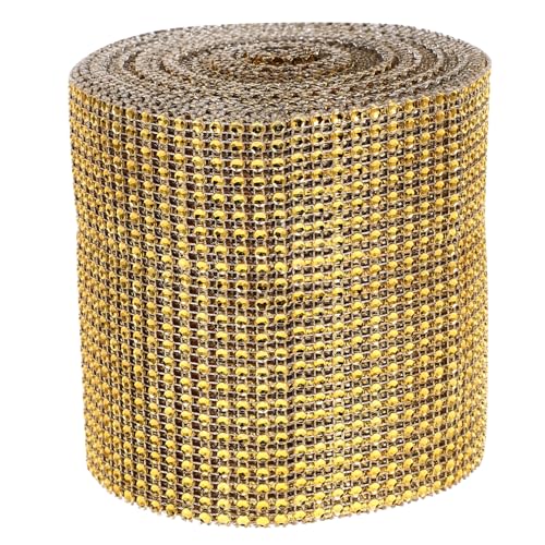 Anneome 1 Rolle Diy-bastelzubehör Für Heimwerker Strassband Bastelbedarf Diamantband Funkelnde Strassbänder Dekoratives Strasssteine Golden von Anneome