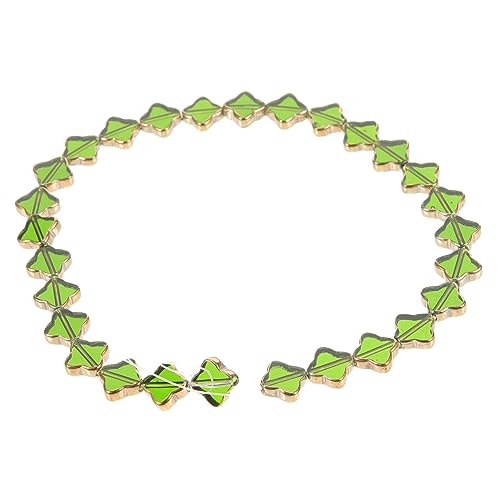 Anneome 1 Saite Kleeblattkette Mit Vier Blättern Perlen Für Schmuck Edelsteine ​​zum Basteln Böhmische Halskette Schmuckperlen Schmuck Diy Perlen Künstlicher Kristall Olive Green von Anneome