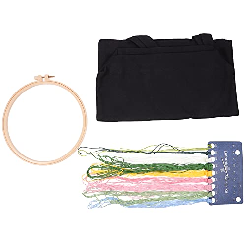 Anneome 1 Satz Bestickte Tasche Aus Segeltuch Stickset Für Kinder Segeltuchtaschen Mit Griffen Segeltuchtasche Malen Stickset Für Anfänger Damen-tragetaschen Kreuzstickerei-kits Blumen-kit von Anneome