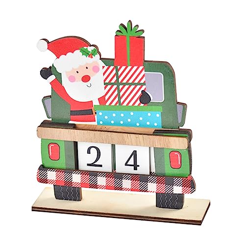 Anneome 1 Satz Countdown Bis Weihnachten Weihnachts-countdown- Grüne Dekorationen Festival-adventskalender Weihnachts-countdown-dekoration Weihnachtlicher Adventskalender Rot Holz von Anneome