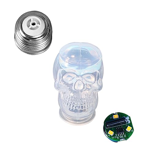 Anneome 1 Satz Glühbirne Schimmel Glühbirne Aus Epoxidharz Glühbirne Silikon Led-lichtbasis Skelettformen Für Harz Glühbirnenharz Led-glühbirne Diy-kits Schädel Lampen 3d Weiß Kieselgel von Anneome