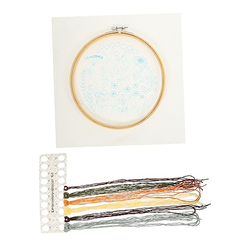 Anneome 1 Satz Stickerei-Kit Bausätze gestempeltes Stickset Blumenstichpackung embroidery set Handarbeits-Set Kreuzstichpackungen für Erwachsene Starter-Nähset DIY-Stickmaterial Plastik von Anneome