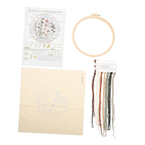 Anneome 1 Satz Stickerei-Starter-Kit Bausätze Blumen-Kit Bausatz Nähsets Nähzubehör Sticksets für Anfänger Stickereien mit Blumenmustern kreuzstichpackungen selber machen DIY-Sticksets Abs von Anneome