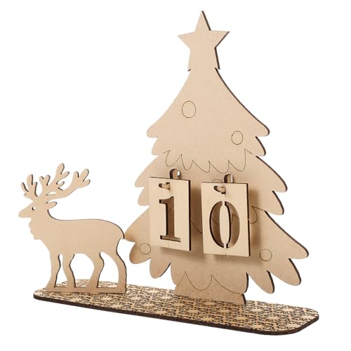 Anneome 1 Satz Tischkalender aus Holz Weihnachtsdekorationen countdown kalender christmas ornaments weihnachsgeschenk Countdown-Kalender-Dekor Weihnachtsschmuck hölzern von Anneome