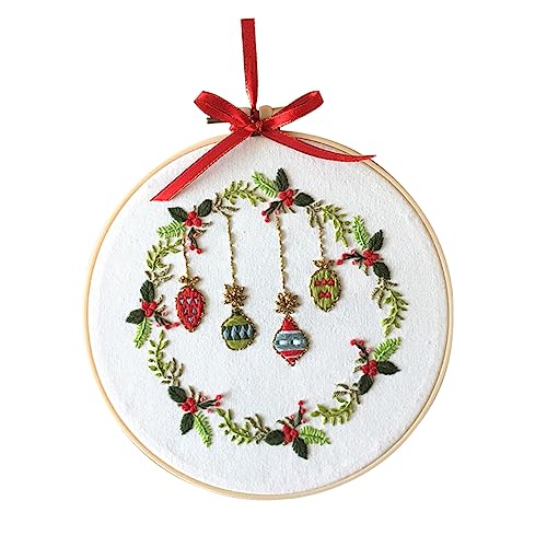 Anneome 1 Satz Weihnachtskreuzstich DIY-Stickset Stickpackungen mit weihnachtlichen Stempeln DIY-Kits embroidery kit embroidery set Stickset für Anfänger Kreuzstichzubehör Baumwollkleidung von Anneome