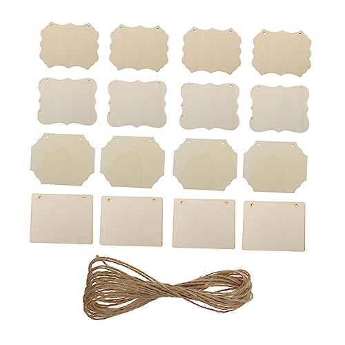 Anneome 1 Set / 18 Stücke Lustige Hängende Leere Plaques DIY Zeichnung Holzschilder Mit Hanfseil von Anneome