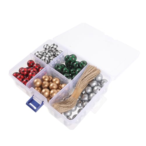 Anneome 1 Set DIY Wood Perlen Runde Glatte Weihnachten Bunte Holzperlen Charms von Anneome