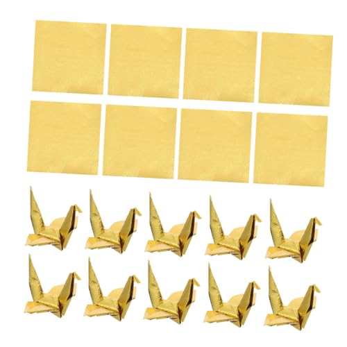 Anneome 100 Blatt Einseitiges Perlmutt-Origami Papier falten quadratisches Faltpapier Origami-Projektpapier Grußpapier papierschere pauspapier Papierhandwerk falten Origami-Papier Golden von Anneome