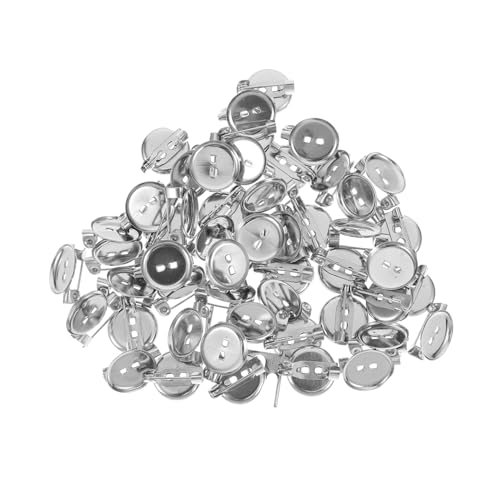 Anneome 100 Stück DIY Brosche Basen Aus Silber Für Schmuck Selber Machen Bastelzubehör Für Kreative Projekte Ideal Für Hochzeiten Und Individuelle Etikettengestaltung von Anneome