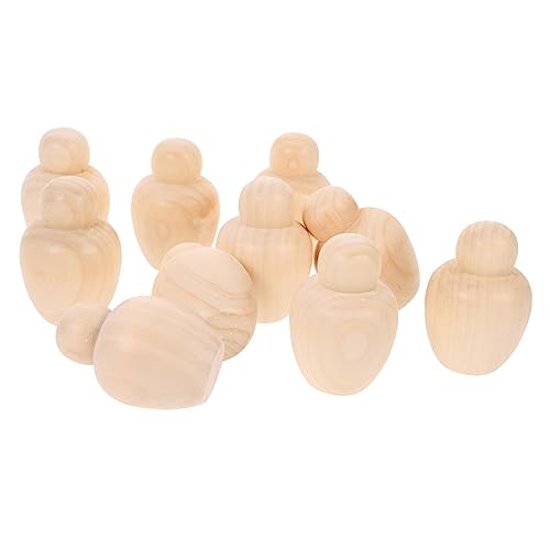 Anneome 10St Mini-Dekor Formspielzeug Mini-Puppen unbemalte Peg-Puppen Holzpuppen DIY Holzspielzeug Spielzeuge Kinderspielzeug kleine Figuren aus Holz Holzfiguren Modellspielzeug von Anneome