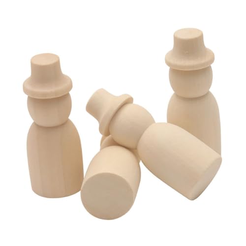 Anneome 10st Kinder Diy Holzspan Figuren Für Kinder Rinde Spielzeug Bastelpuppe Aus Holz Weihnachtspuppen Blanko-peg-puppen Kleine Pfötchenmenschen Puppenhüte Zum Basteln Holzpuppen Bambus von Anneome