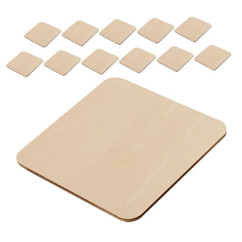 Anneome Unfertige Quadratische Holzstücke Zum Basteln Holzblöcke 10 Cm Rund Quadrate 12er-set von Anneome