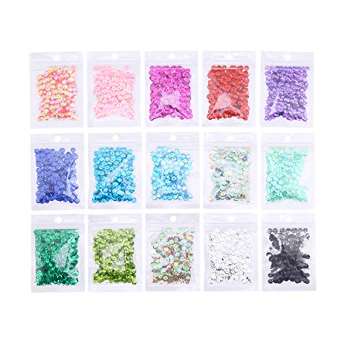 Anneome 15 Packungen Stück perforierte Pailletten lose Pailletten Pailletten Bausätze DIY & Handwerk schnappt Pailletten Handwerk sequin party sachen runde Pailletten Bekleidungsmaterial von Anneome