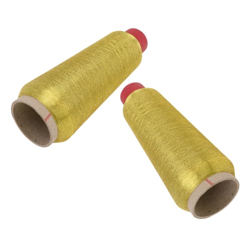 Anneome Nähsets Für Erwachsene 2 Rollen Goldenes Stickgarn-set 150d Polyester Nähmaschinengarn Zum Sticken Kreuzquilten Basteln von Anneome