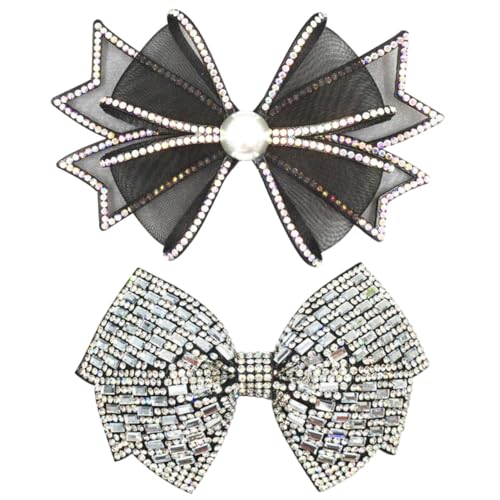 Anneome 2 Stück Strass Bowknots Kopfschmuck Zubehör Für DIY Projekte Elegantes Kopfbedeckungs Zubehör Funkelndem Design Ideal Für Kreative Taschen Und Accessoires von Anneome