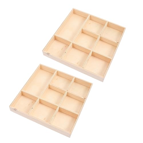 Anneome 2 Stücke Boxen Aufbewahrungskiste storage boxes aufbwahrungs-box aufbewahrungsbox für Geschenkbehälter würfel lagerplätze Tischdekoration Schmuckbehälter Geschenkbox hölzern von Anneome