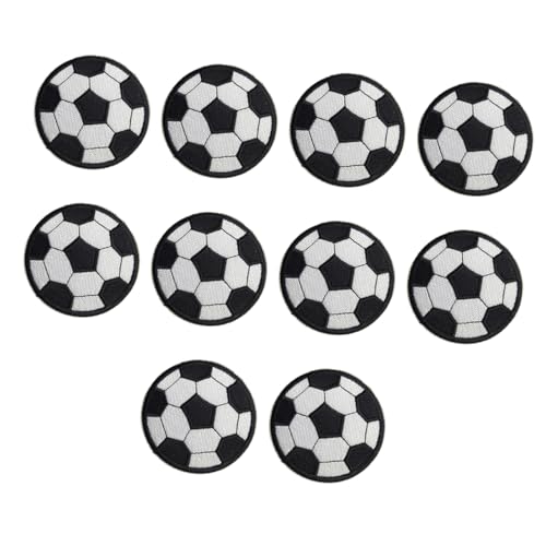 Anneome 20 Stück Gestickte Fußball Stoffaufkleber Fußball Nähflicken Fußball Stickflicken DIY Kleidungsapplikationen Mini Fußbälle Für DIY Nähen Reparaturflicken Polyester von Anneome