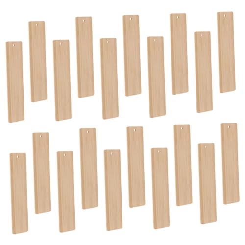 Anneome 20Pcs DIY Lesezeichen aus Bambusholz Holzanhänger für Wanddekoration Holzanhänger für Partydekoration basteln bastelset Lesezeichen aus Holz unvollendetes Lesezeichen von Anneome