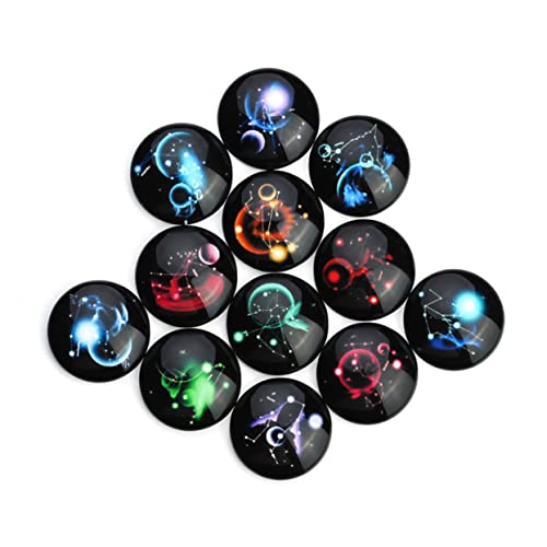 Anneome 20St Zubehör zur Schmuckherstellung Cabochons zur Schmuckherstellung runde Zeit gem Sterne Cabochons Kuppel-Cabochons schmuck machen DIY-Schmuckzubehör Cabochons aus Glas von Anneome