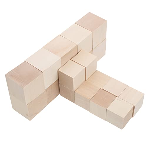 Anneome 20St geschnitzte Holzpellets holzbausatz holzbrikett Holzstich Holzdekoration Bastelblöcke selber machen natürliche quadratische Blöcke Holzwürfel holz DIY material Linde von Anneome