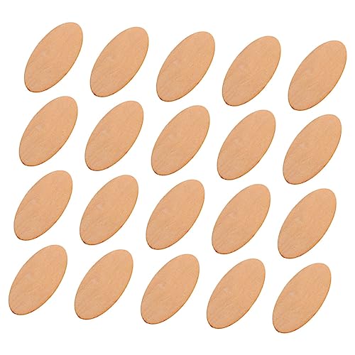 Anneome 20pcs DIY -holzscheiben Oval Form Holzscheiben DIY Leere Holzscheiben Holzausschnitte von Anneome