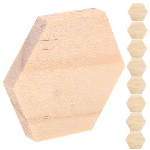 Anneome 25 Stück Blanke Holzscheiben Für Sammelalben Sechseckige Holzuntersetzer DIY Holzausschnitt Malerei Dekoration DIY Handwerk Holztafel Sechseckiges Holzbrett 38 Mm von Anneome