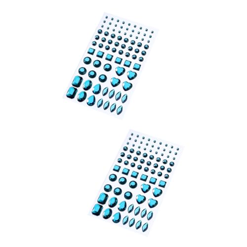 Anneome 2St Strassaufkleber zum Basteln selbstklebend funkelnde Juwelenaufkleber Edelstein-Aufkleber Acrylic rhinestone stickers DIY decorations Kristallaufkleber Schmuck Aufkleber Blue von Anneome