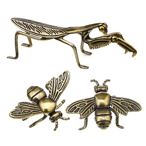 Anneome 3 Stück Teezeremonie Schmuckstücke Bienen Ornament Messing Biene Teeparty Gastgeschenke Gefälschte Bienen Schreibtisch Ornament Messing Insekten Messing Insekten von Anneome