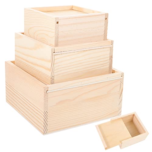 Anneome 3Er-Box Schublade aus Holz schmuckkästchen storage boxes jewellery box schmuckbox Schmuck-Geschenkboxen mit Deckel Holzkisten Zigarrenkisten leer aus Holz von Anneome